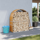 Log store 120x45x140 cm galvanized steel wood look