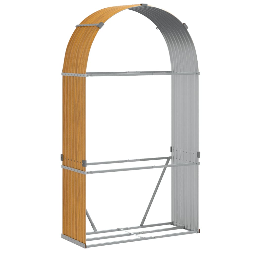 Haardhoutopslag Gegalvaniseerd Staal 120 x 45 x 210 cm Lichtbruin