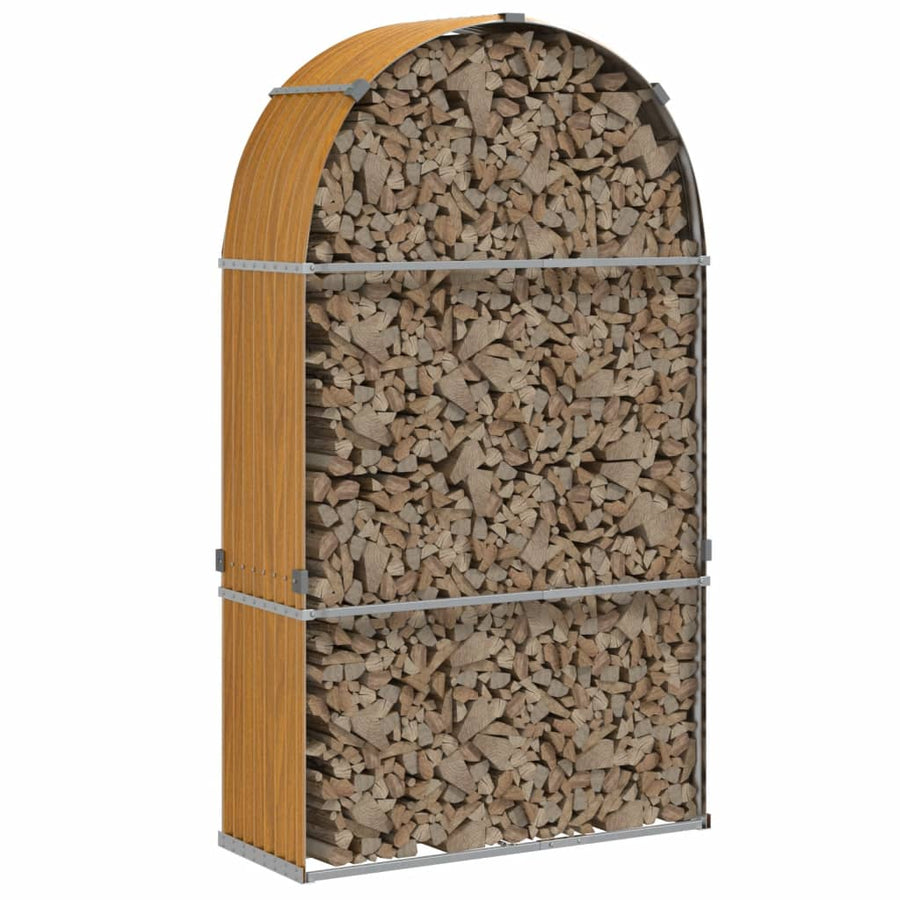 Haardhoutopslag Gegalvaniseerd Staal 120 x 45 x 210 cm Lichtbruin