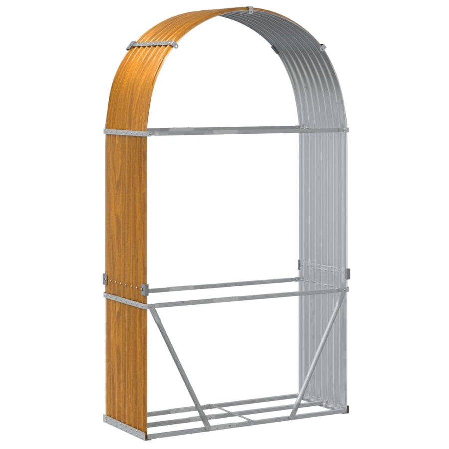 Haardhoutopslag Gegalvaniseerd Staal 120 x 45 x 210 cm Lichtbruin