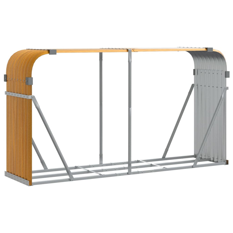 Haardhoutopslag Gegalvaniseerd Staal 180 x 45 x 100 cm Lichtbruin