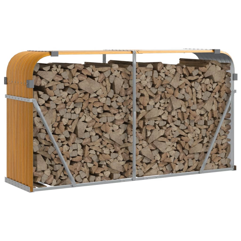 Haardhoutopslag Gegalvaniseerd Staal 180 x 45 x 100 cm Lichtbruin
