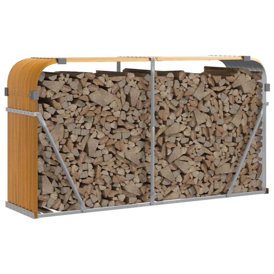 Haardhoutopslag Gegalvaniseerd Staal 180 x 45 x 100 cm Lichtbruin