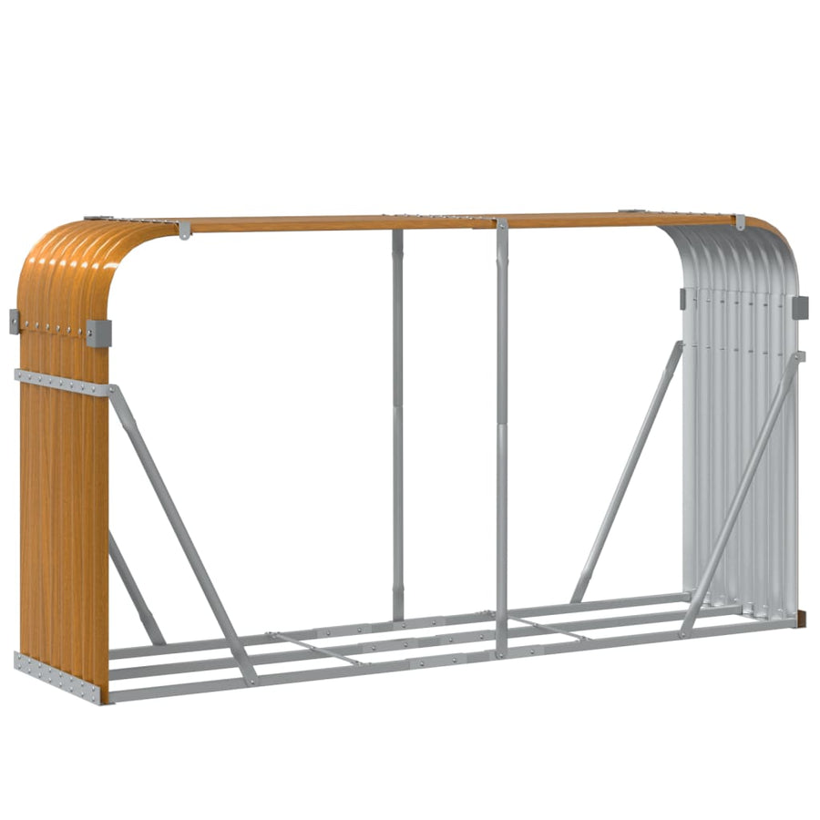 Haardhoutopslag Gegalvaniseerd Staal 180 x 45 x 100 cm Lichtbruin