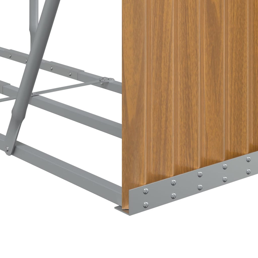 Haardhoutopslag Gegalvaniseerd Staal 180 x 45 x 100 cm Lichtbruin