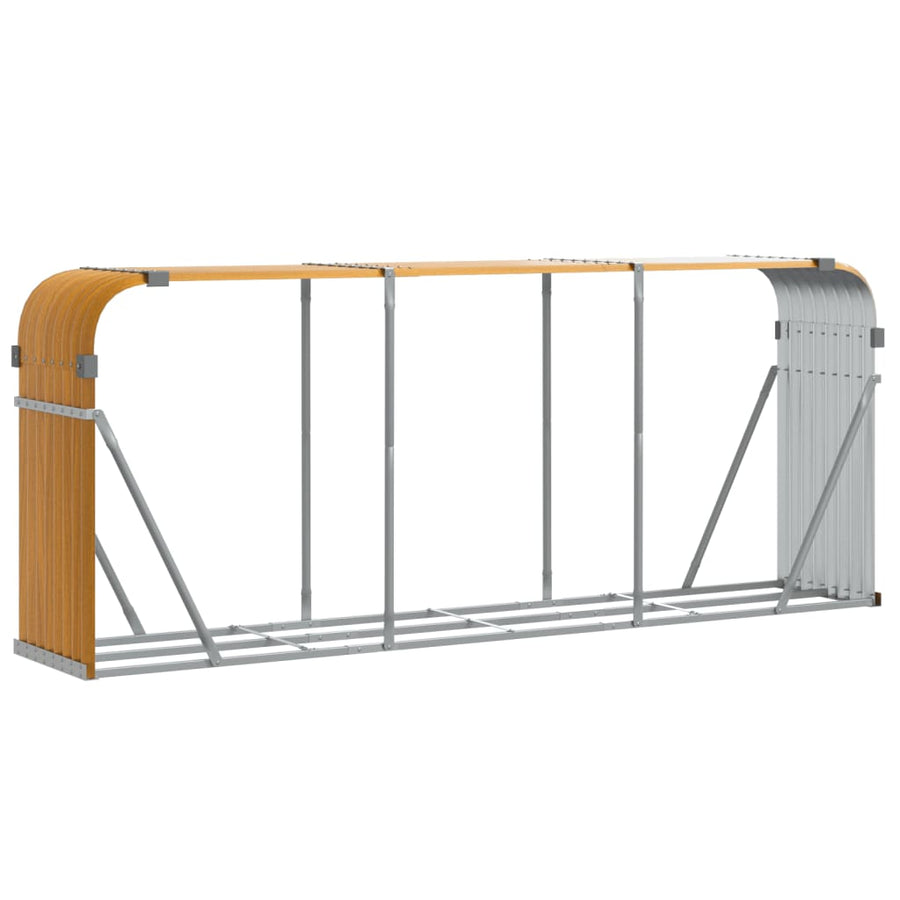 Haardhoutopslag Gegalvaniseerd Staal 234 x 45 x 100 cm Lichtbruin