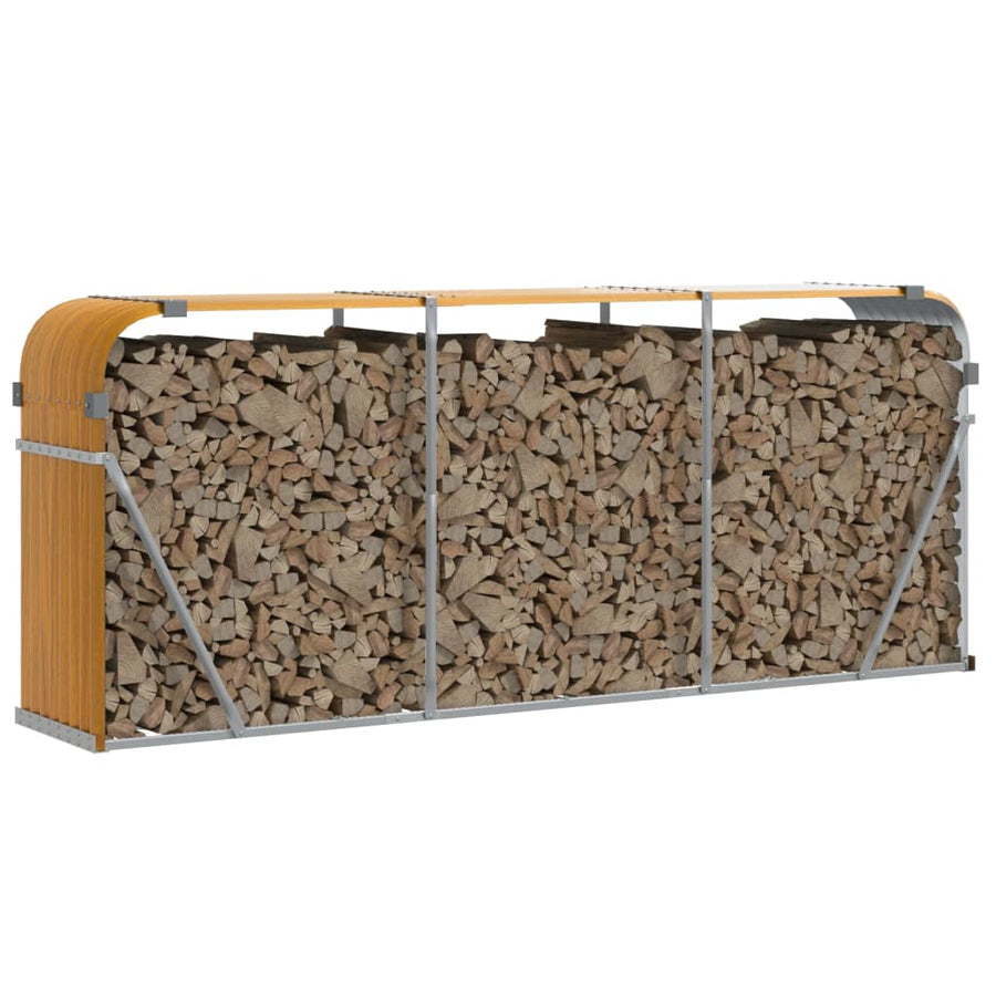 Haardhoutopslag Gegalvaniseerd Staal 234 x 45 x 100 cm Lichtbruin