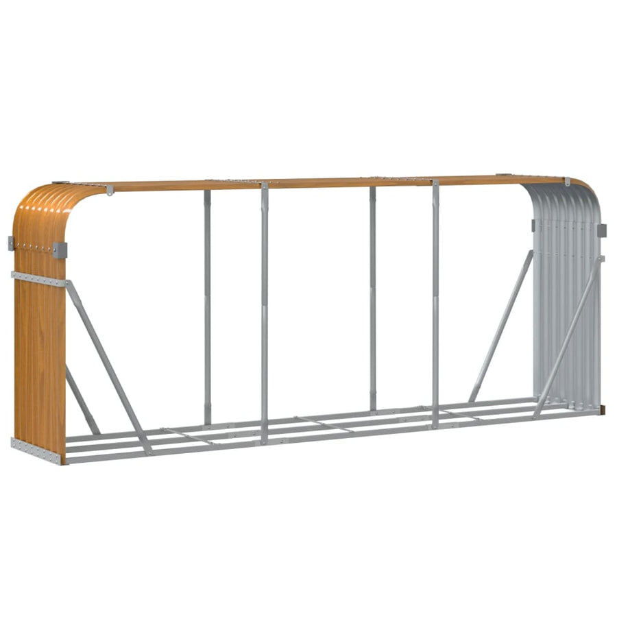 Haardhoutopslag Gegalvaniseerd Staal 234 x 45 x 100 cm Lichtbruin