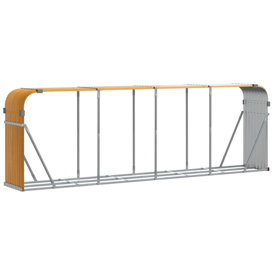 Haardhoutopslag Gegalvaniseerd Staal 300 x 45 x 100 cm Lichtbruin