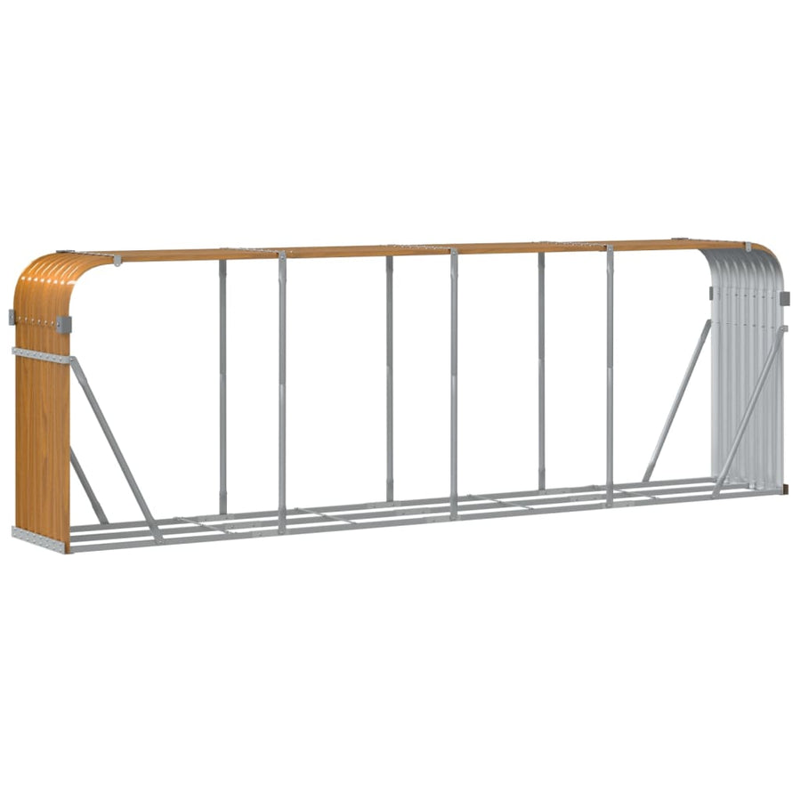 Haardhoutopslag Gegalvaniseerd Staal 300 x 45 x 100 cm Lichtbruin