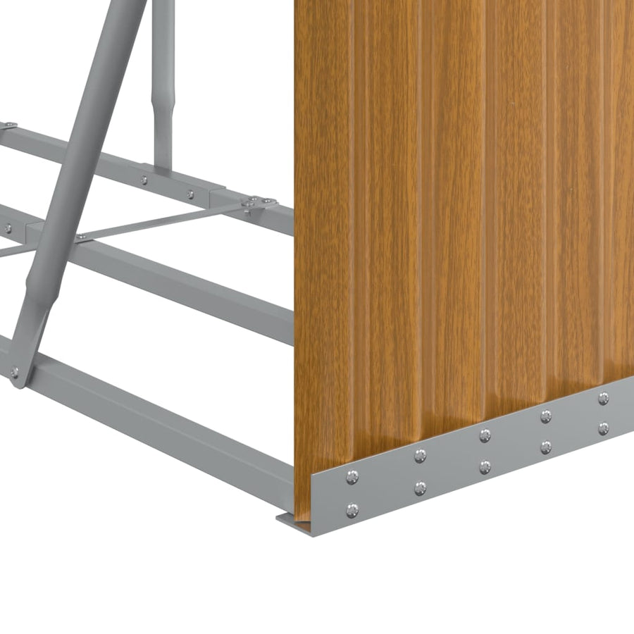 Haardhoutopslag Gegalvaniseerd Staal 300 x 45 x 100 cm Lichtbruin