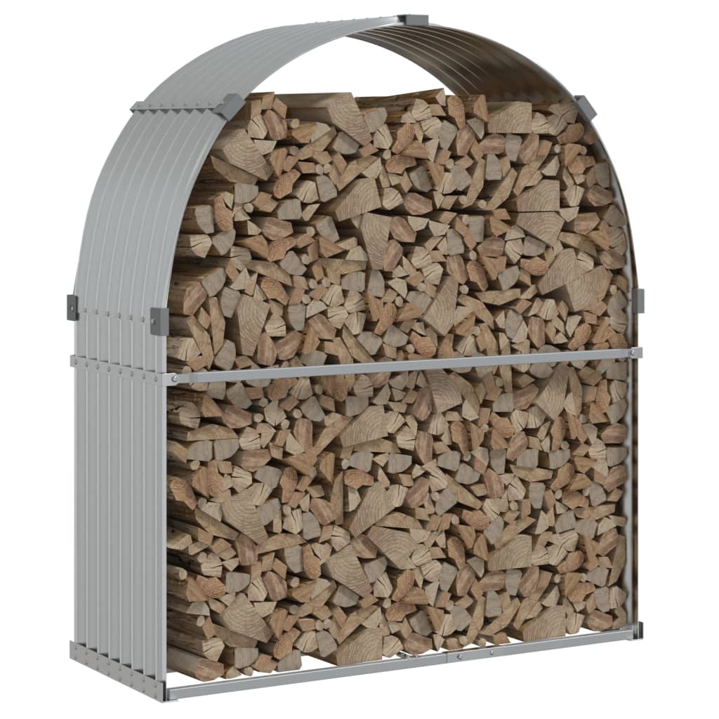 Haardhoutopslag Gegalvaniseerd Staal Kleur 120 x 45 x 140 cm Zilver
