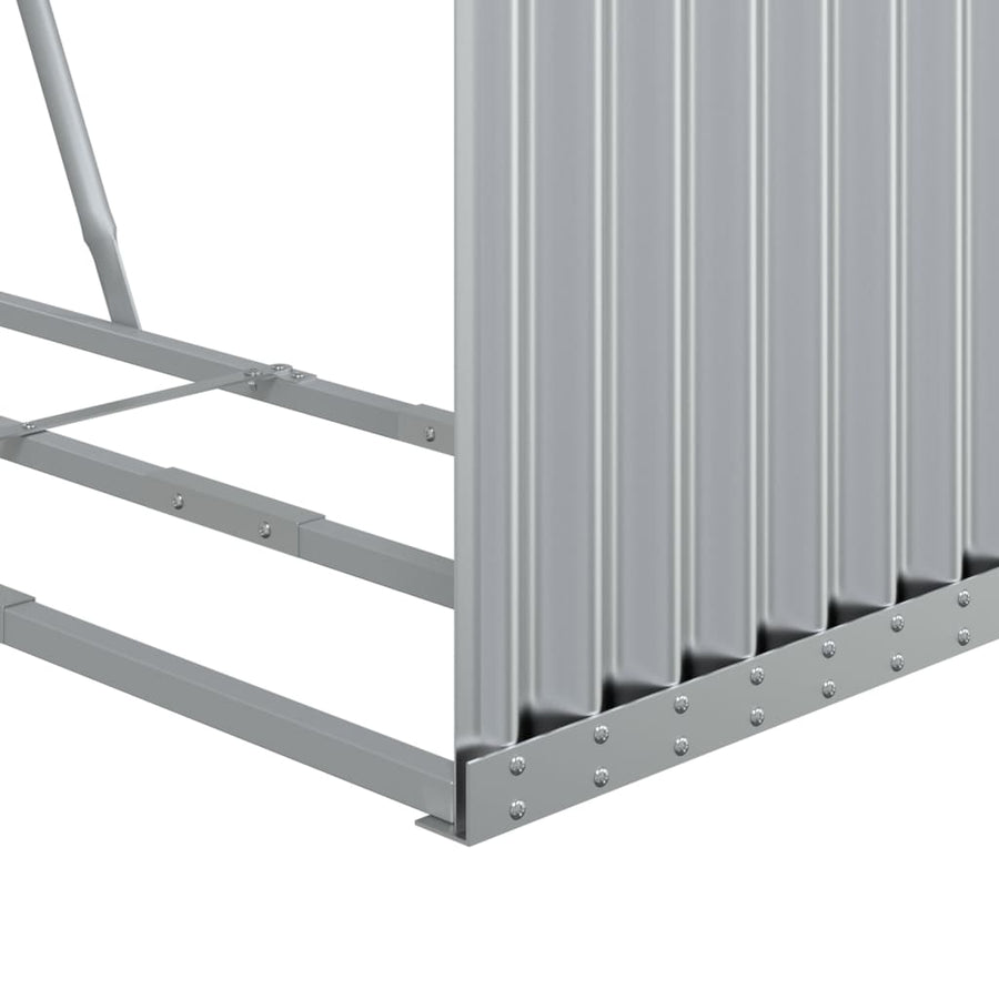 Haardhoutopslag Gegalvaniseerd Staal Kleur 120 x 45 x 140 cm Zilver