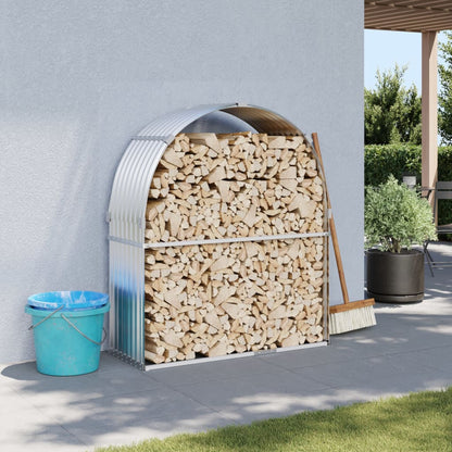 Haardhoutopslag Gegalvaniseerd Staal Kleur 120 x 45 x 140 cm Zilver