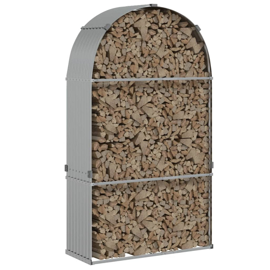 Haardhoutopslag Gegalvaniseerd Staal Kleur 120 x 45 x 210 cm Zilver