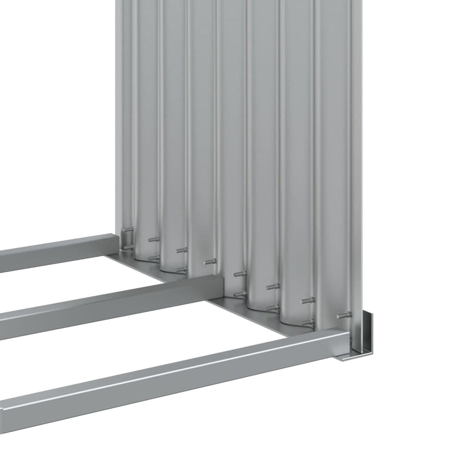 Haardhoutopslag Gegalvaniseerd Staal Kleur 120 x 45 x 210 cm Zilver