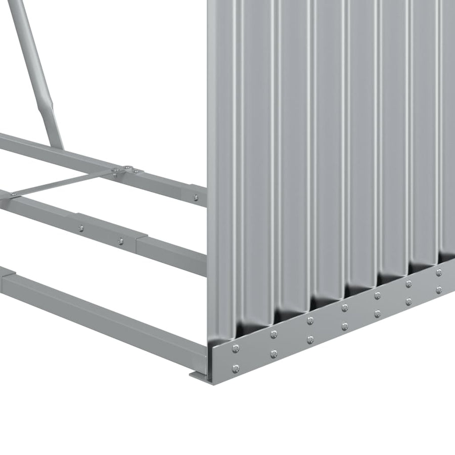 Haardhoutopslag Gegalvaniseerd Staal Kleur 120 x 45 x 210 cm Zilver