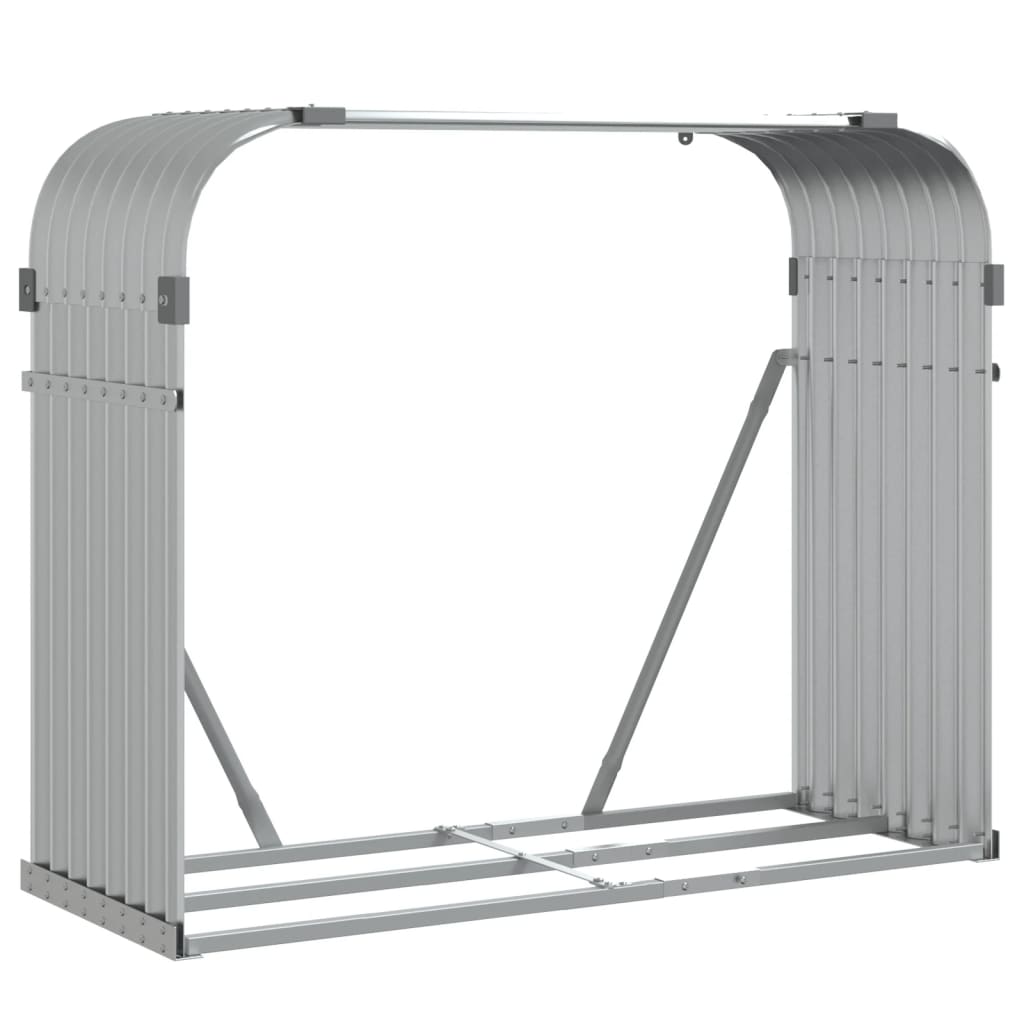 Haardhoutopslag Gegalvaniseerd Staal Kleur 120 x 45 x 100 cm Zilver