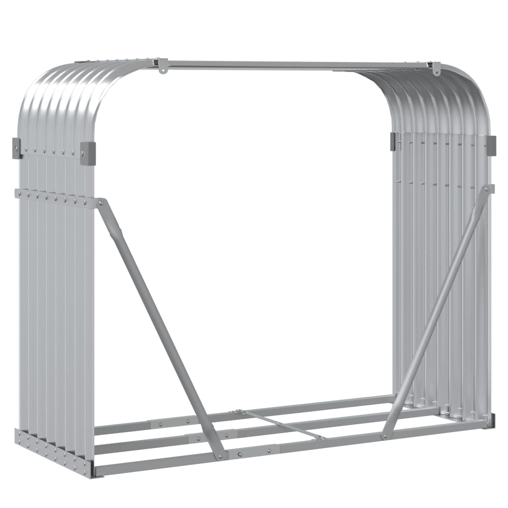 Haardhoutopslag Gegalvaniseerd Staal Kleur 120 x 45 x 100 cm Zilver
