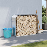 Firewood shed 120x45x100 cm galvanized steel silver