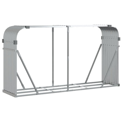 Haardhoutopslag Gegalvaniseerd Staal Kleur 180 x 45 x 100 cm Zilver
