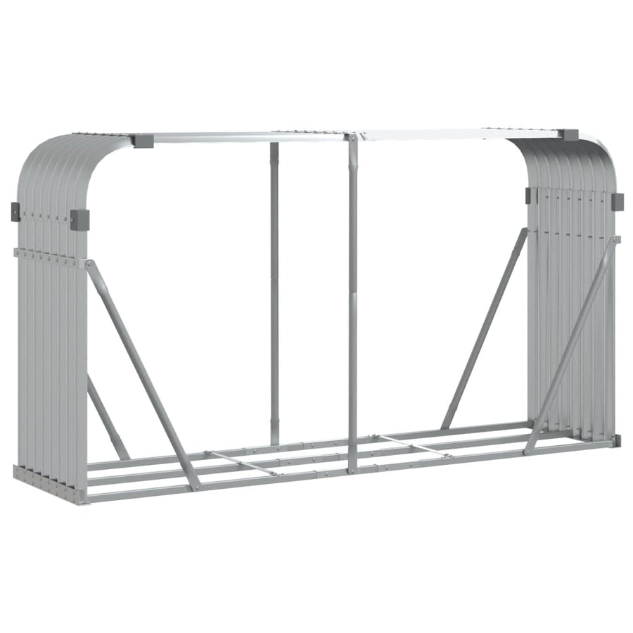 Haardhoutopslag Gegalvaniseerd Staal Kleur 180 x 45 x 100 cm Zilver