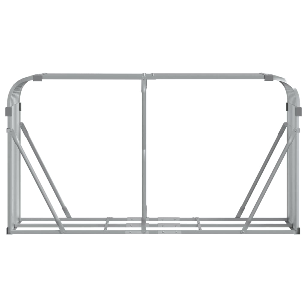Haardhoutopslag Gegalvaniseerd Staal Kleur 180 x 45 x 100 cm Zilver