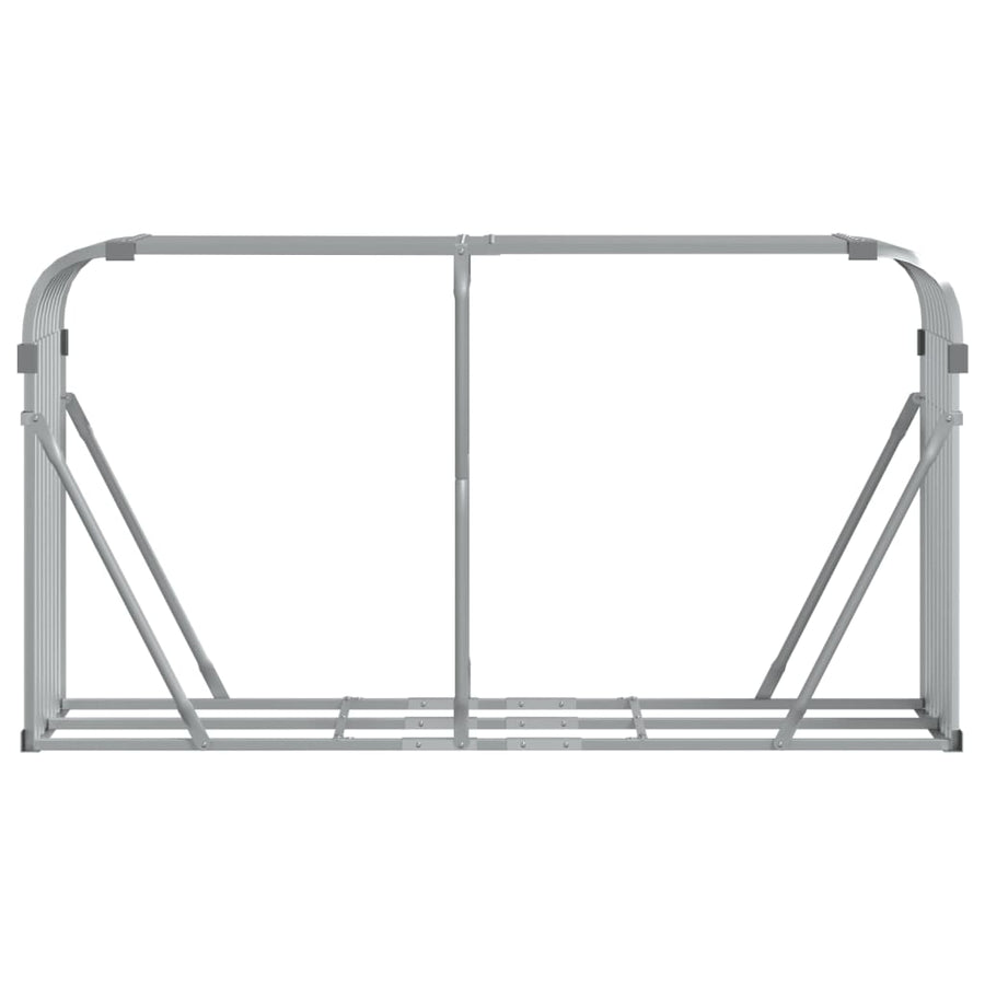 Haardhoutopslag Gegalvaniseerd Staal Kleur 180 x 45 x 100 cm Zilver