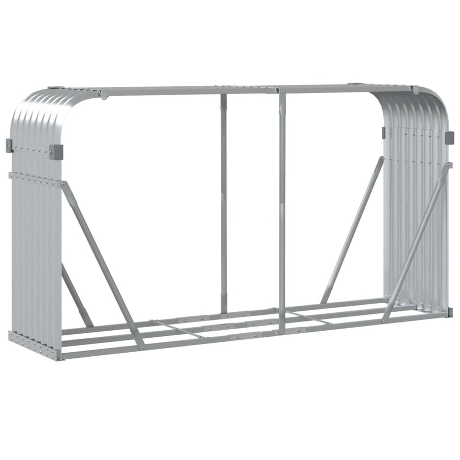 Haardhoutopslag Gegalvaniseerd Staal Kleur 180 x 45 x 100 cm Zilver