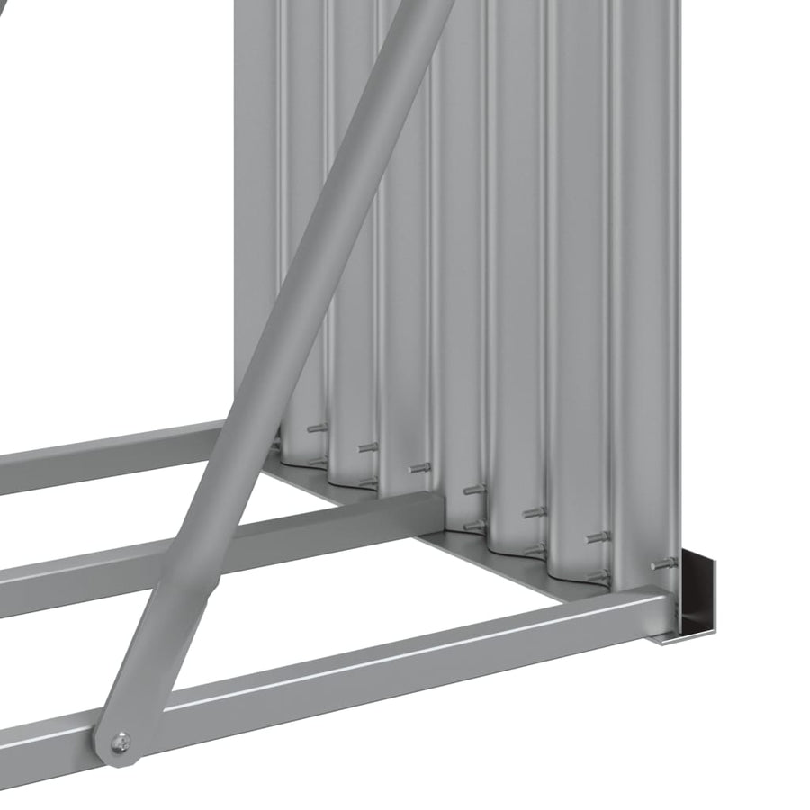 Haardhoutopslag Gegalvaniseerd Staal Kleur 180 x 45 x 100 cm Zilver