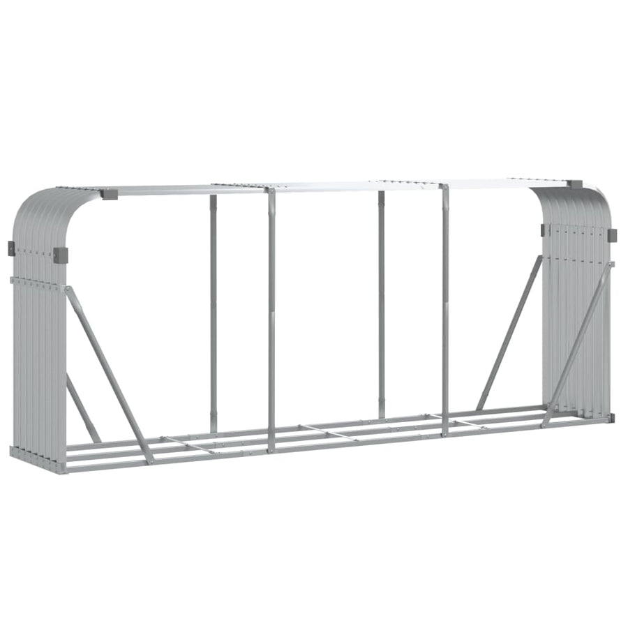 Haardhoutopslag Gegalvaniseerd Staal Kleur 234 x 45 x 100 cm Zilver