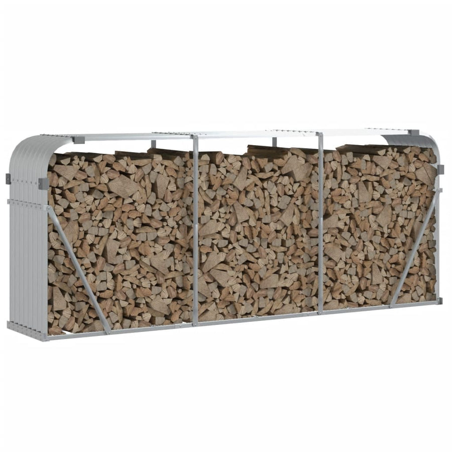 Haardhoutopslag Gegalvaniseerd Staal Kleur 234 x 45 x 100 cm Zilver