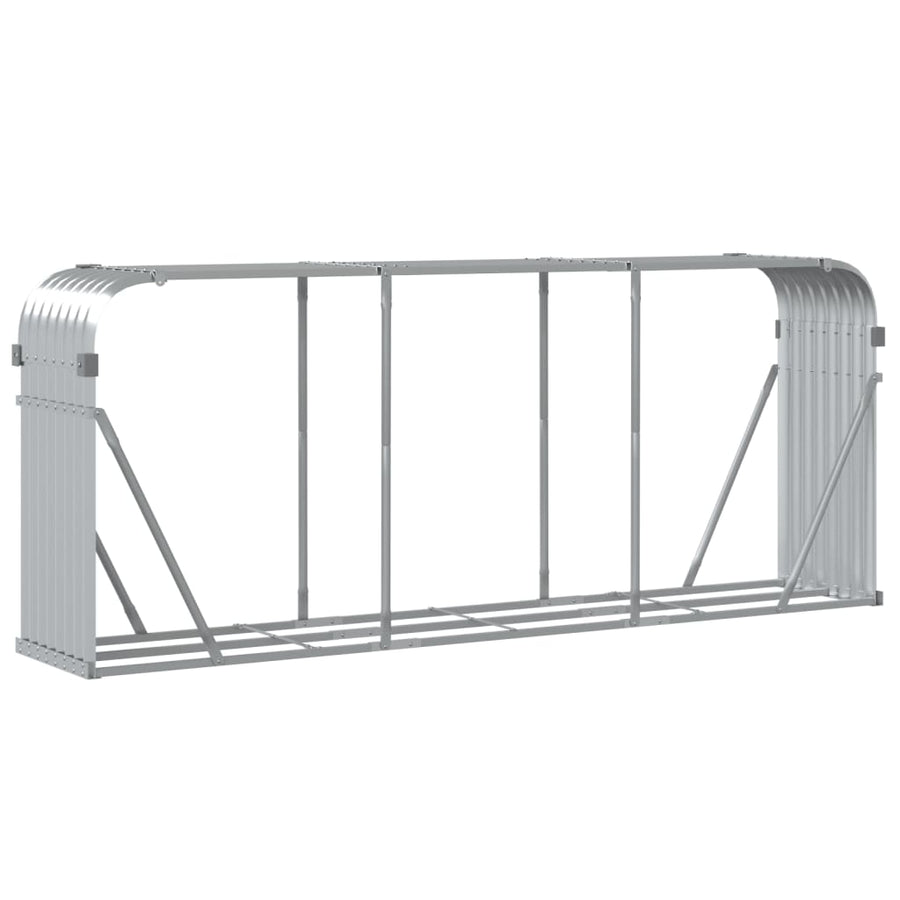 Haardhoutopslag Gegalvaniseerd Staal Kleur 234 x 45 x 100 cm Zilver