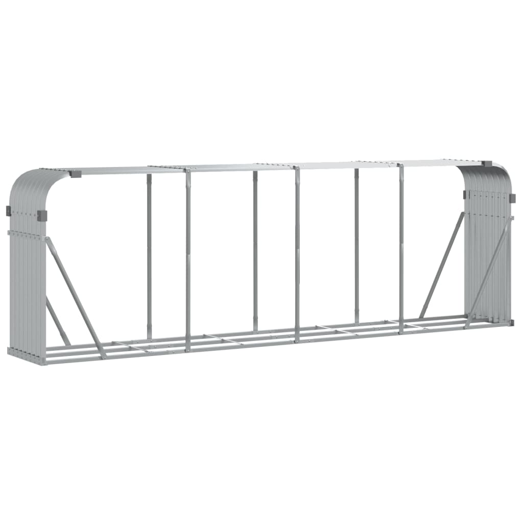 Haardhoutopslag Gegalvaniseerd Staal Kleur 300 x 45 x 100 cm Zilver