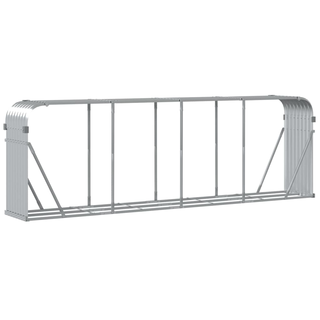 Haardhoutopslag Gegalvaniseerd Staal Kleur 300 x 45 x 100 cm Zilver