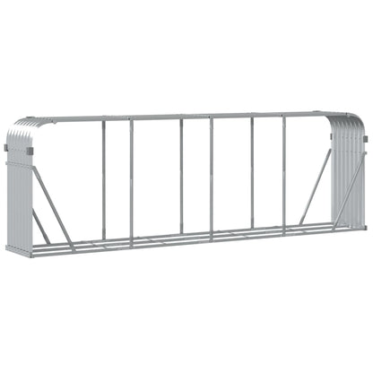 Haardhoutopslag Gegalvaniseerd Staal Kleur 300 x 45 x 100 cm Zilver