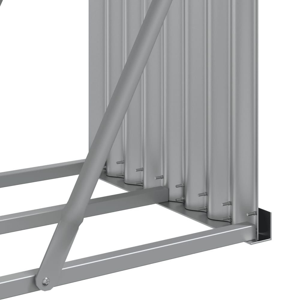 Haardhoutopslag Gegalvaniseerd Staal Kleur 300 x 45 x 100 cm Zilver