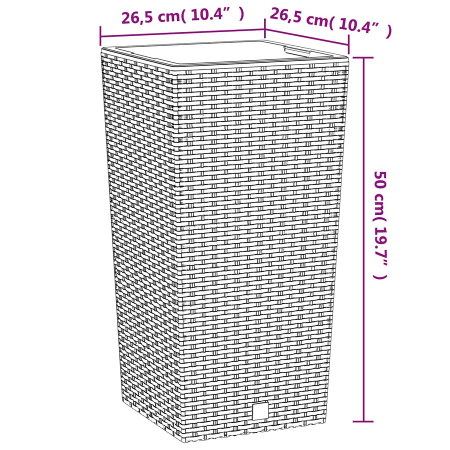 Plantenbak Uitneembare Bak Rattan-Look 11/26,5 L Pp 26.5 l