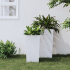 Plantenbak 26,5L rattan-look wit PP