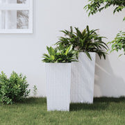 Plantenbak 26,5L rattan-look wit PP