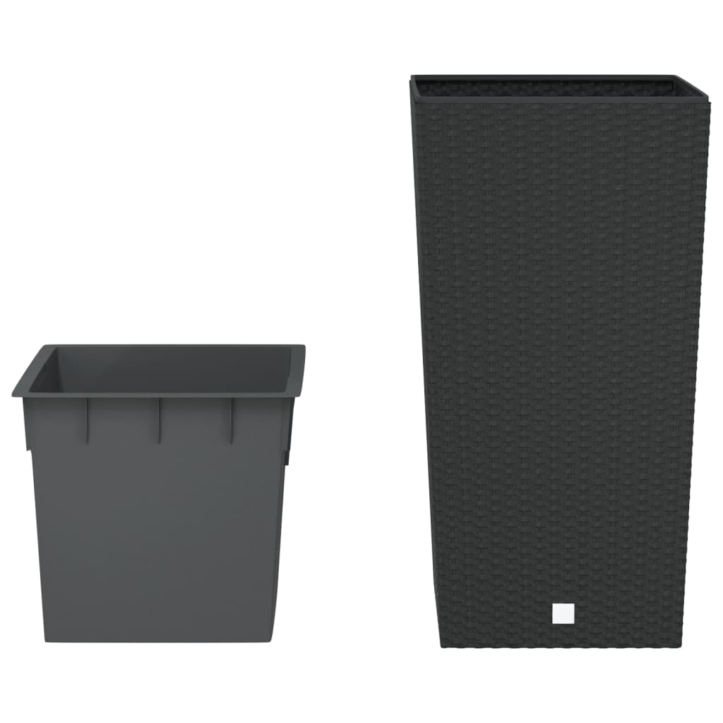 Plantenbak Met Uitneembare Bak Rattan-Look 21/ Pp Antraciet