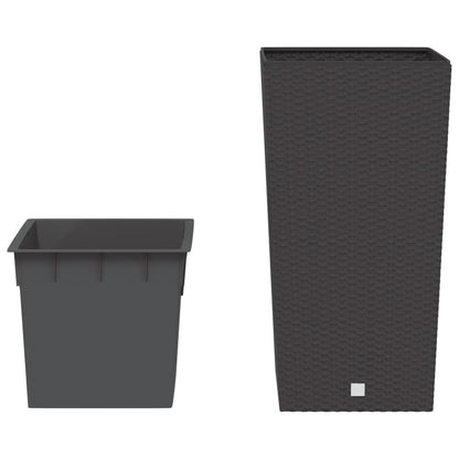 Plantenbak Met Uitneembare Bak Rattan-Look 21/ Pp Bruin