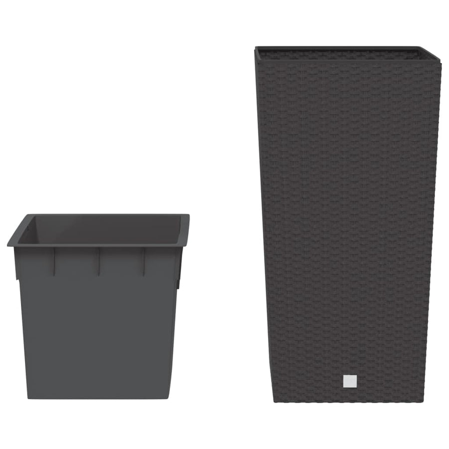 Plantenbak Met Uitneembare Bak Rattan-Look 21/ Pp Bruin
