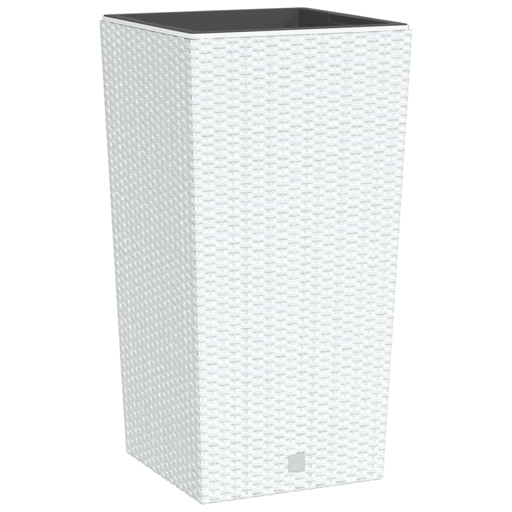 Plantenbak Met Uitneembare Bak Rattan-Look 21/ Pp Wit