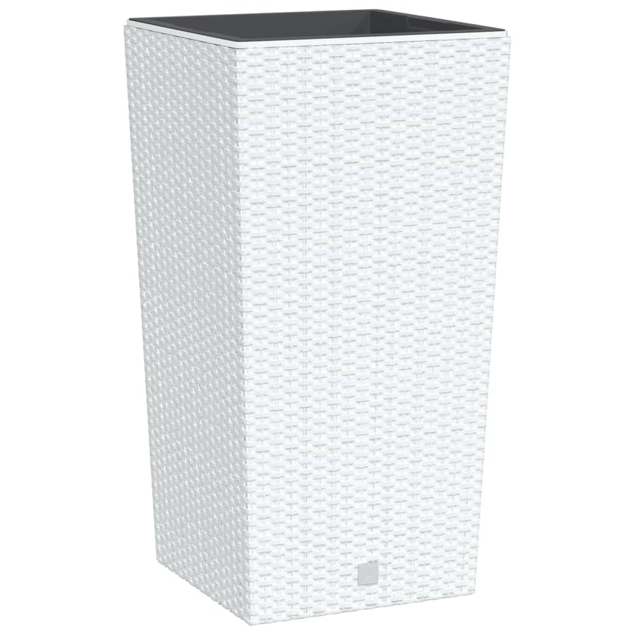 Plantenbak Met Uitneembare Bak Rattan-Look 21/ Pp Wit