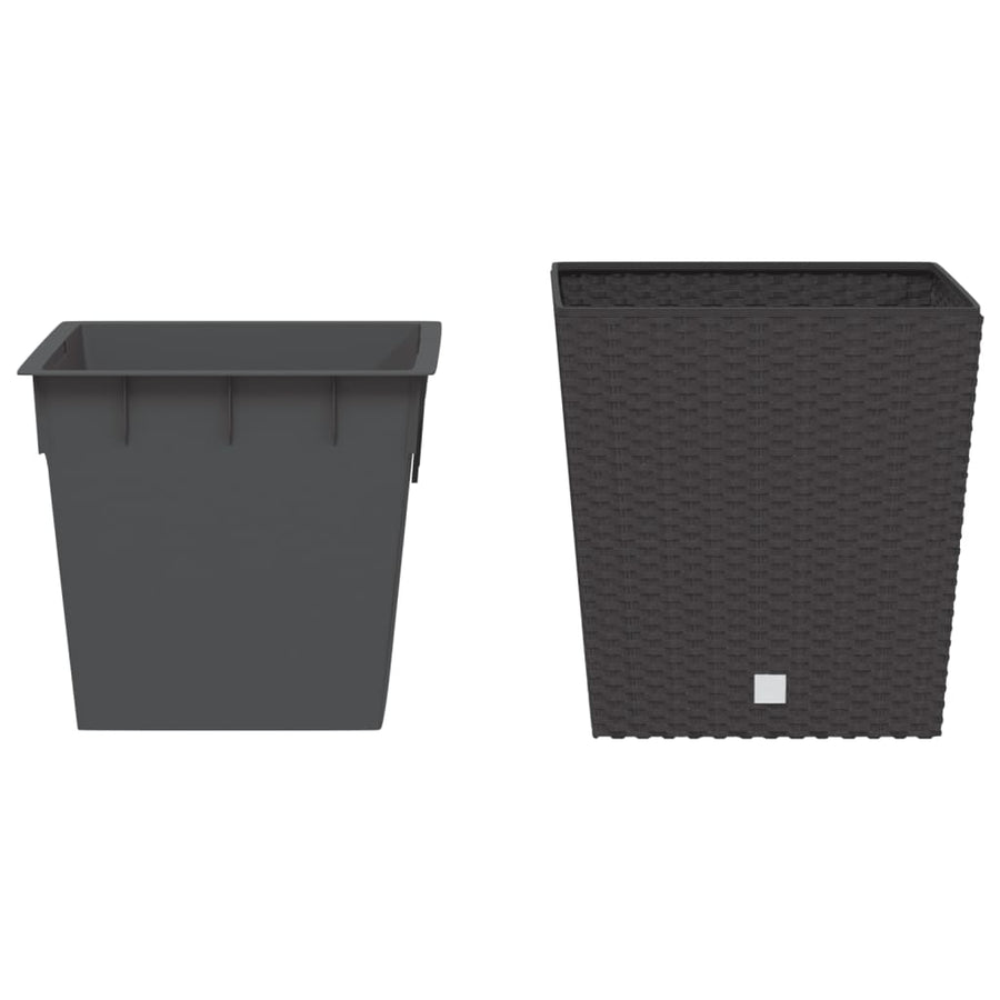 Plantenbak Met Uitneembare Bak Rattan-Look 21/32 L Pp Bruin