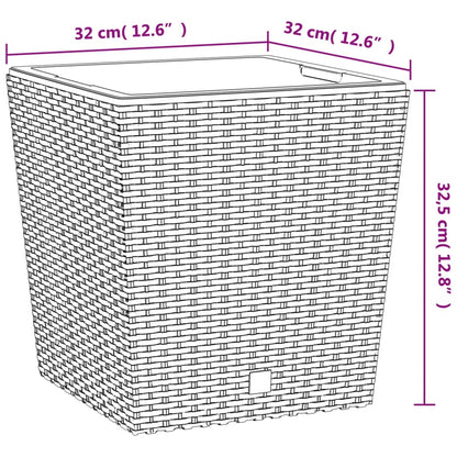Plantenbak Met Uitneembare Bak Rattan-Look 21/32 L Pp Bruin
