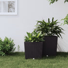 Poly Rattan-look Planter with Removable Insert 21/32 L PP Brown