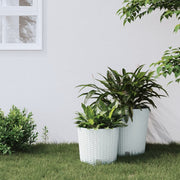 Planter with Removable Insert Poly Rattan Look 15/15.3 L PP White