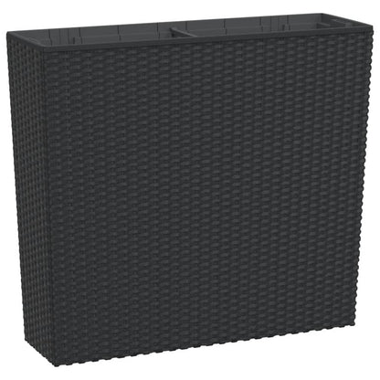 Plantenbak Met Uitneembare Bak Rattan-Look 12/44 L Pp Antraciet
